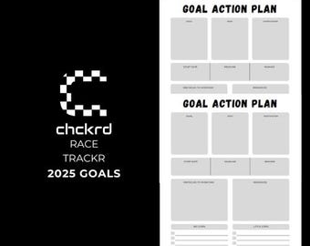 Racing Goals for 2025 - Digital Download Racing Planner - Printable Goal Pages - chckrd Race TRACKR Goal Setting Kit