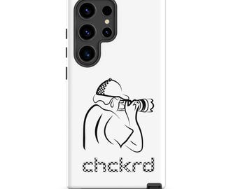 Racing Phone Case - Race Photog - chckrd Race Art Collection, Dual-Layer Protection for Motorsports Photographers Tough Case for Samsung®