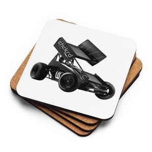 Sprint Car Cork-Back Coaster - Single - Heat-Resistant, Waterproof Racing Fan Home Decor