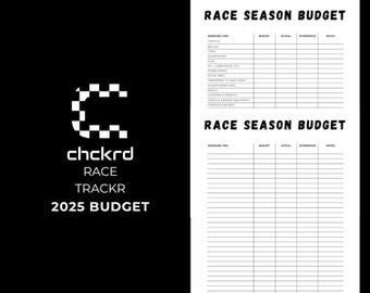 Racing Budget Tracker - Digital Download - Printable Motorsports Expense Planner - chckrd Race TRACKR 2025 Season Budget Kit