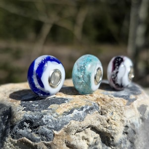 Glass Memorial Bead for Pandora Style Bracelet | Cremation Jewelry | Pet Loss | Ashes in Glass