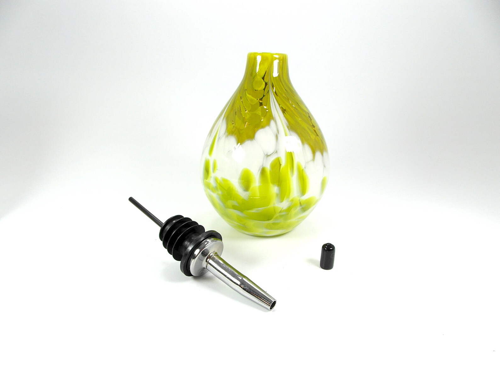 Glass Olive Oil Dispenser In Olive Green Etsy