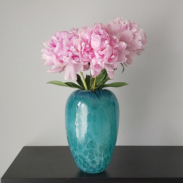Teal Flower Vase Etsy