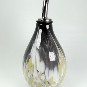 Handblown Glass Olive Oil Bottle with Stainless Steel Pourer, Signature Series image 7