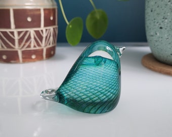 Glass Bird in Aqua Blue and Green, mothers day gift.