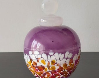 Purple, Pink and White, Blown Glass Keepsake Urn