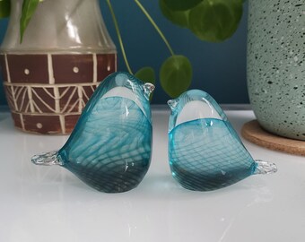 Glass Bird in Cooper Blue and Green, mothers day gift.