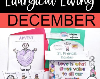 December Catholic Liturgical Living, Printable Catholic Activities for Advent and Christmas, Advent Wreath, December Saints, O Antiphons
