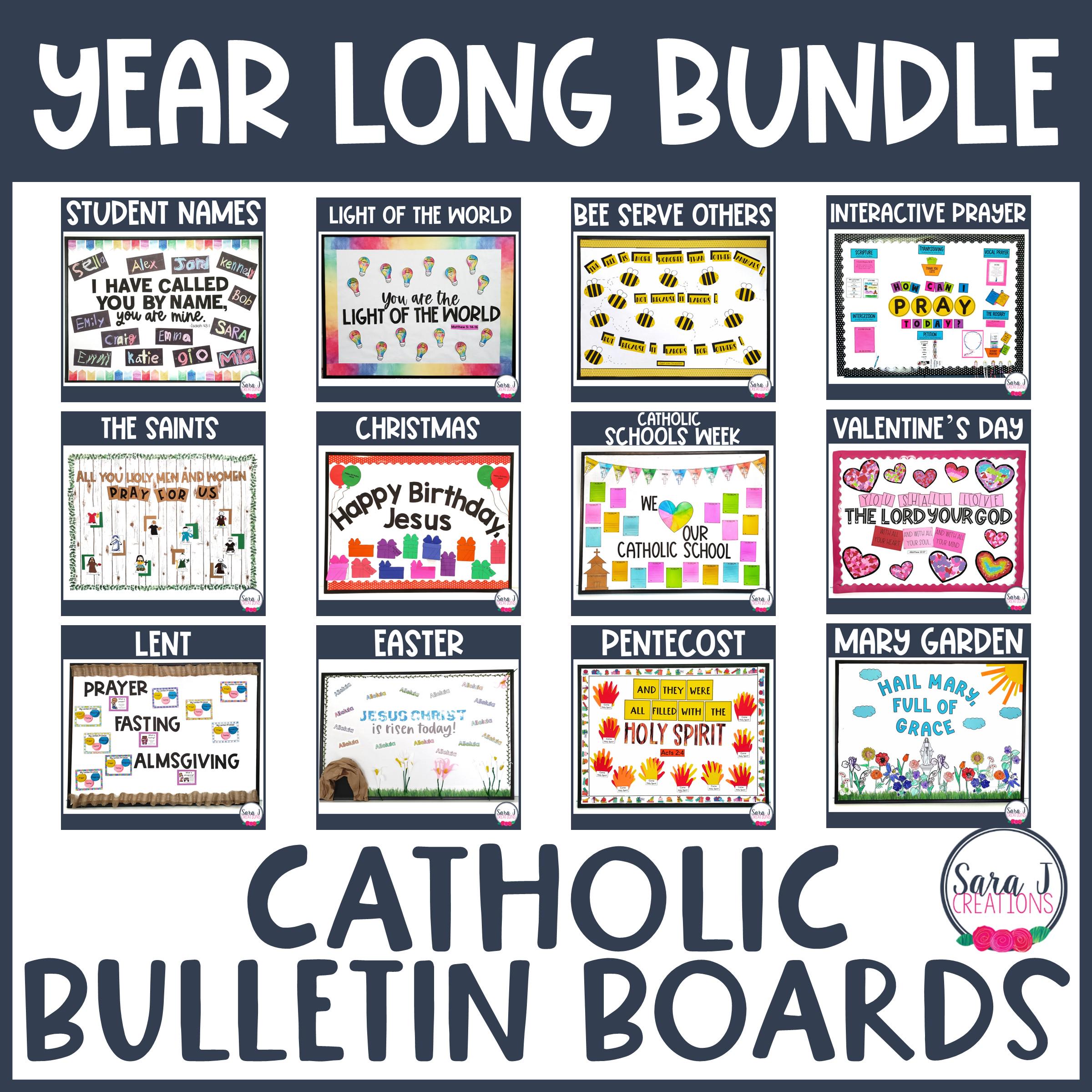 Catholic Bulletin Board Year Long BUNDLE Classroom Decor for the ...