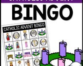 Catholic Advent Printable Bingo Board for Kids, Catholic Activities for December, Advent Activity and Game for Children