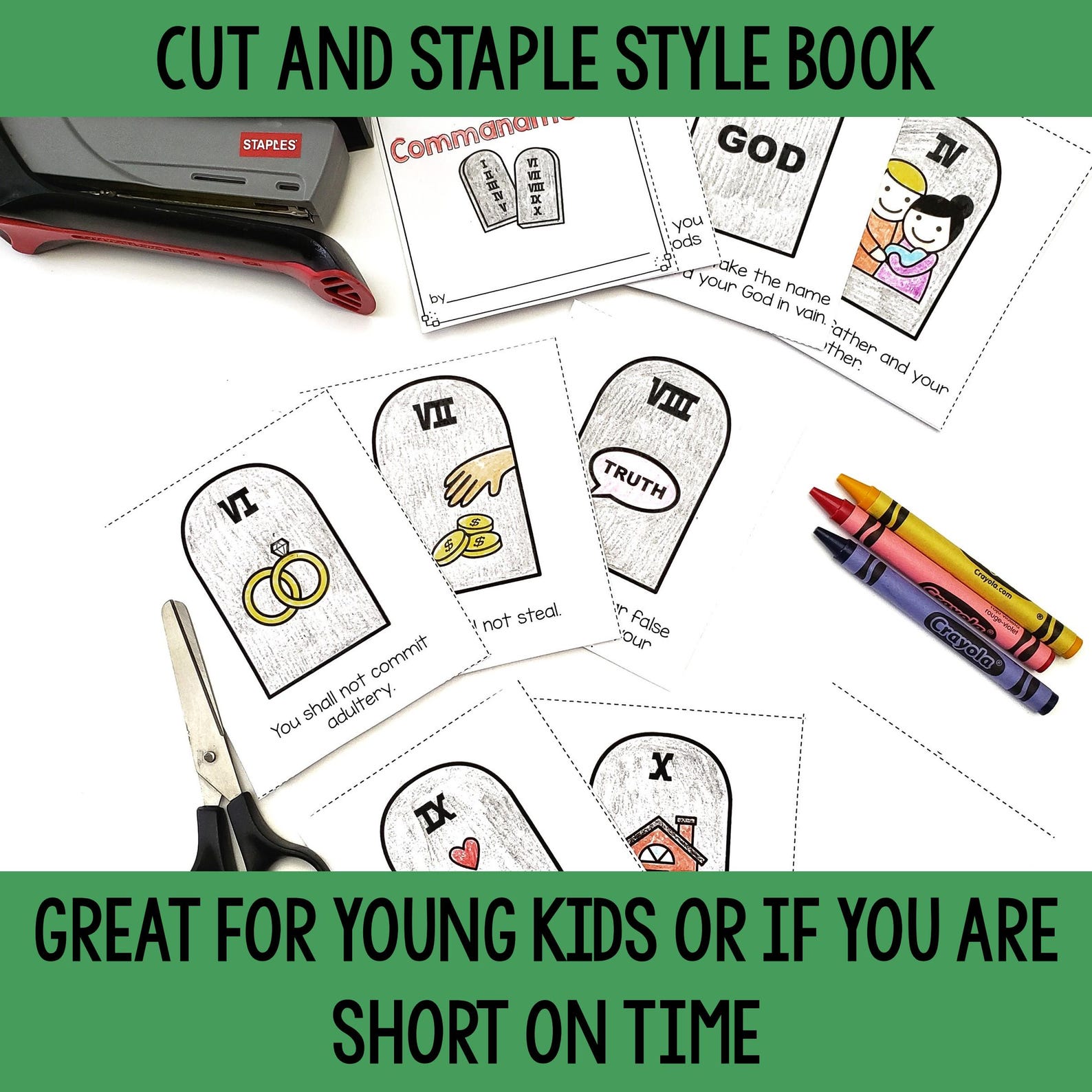 Catholic Ten Commandments Mini Book for Kids, Ten Commandments ...
