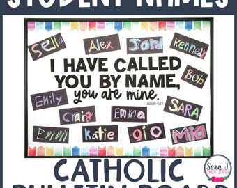 Student Name Catholic Bulletin Board Back to School Classroom Decor Bible Verse Bulletin Board Kit