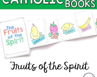 The Fruits of the Spirit Mini Book for Kids, Catholic fruits of the spirit activity, Printable fruits of the spirit booklet
