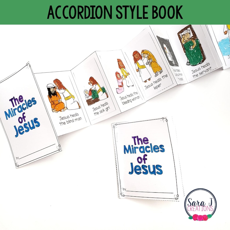 The Miracles of Jesus Mini Book Craft for Kids, Life of Jesus Sunday ...
