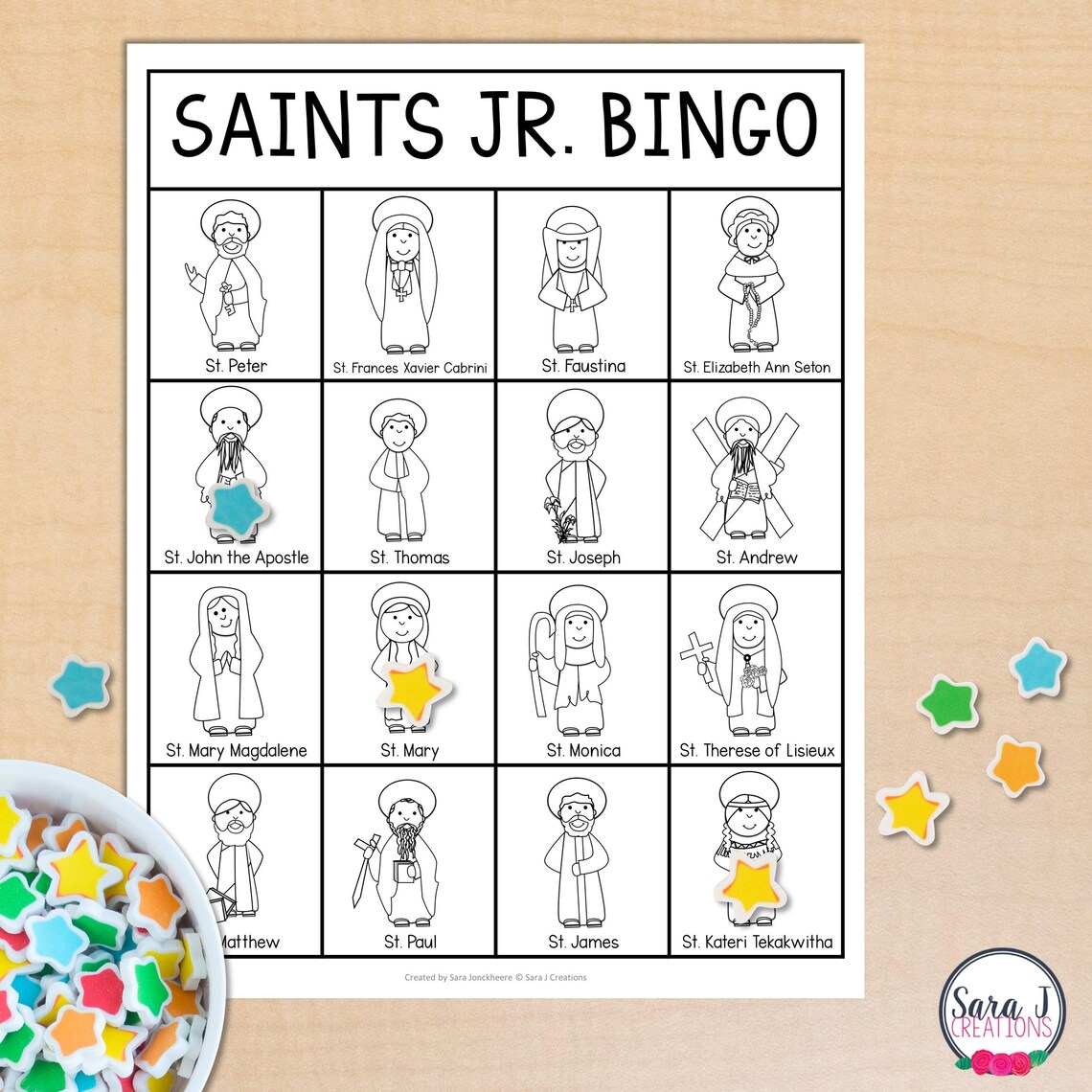 Catholic Saints Junior Bingo Boards, All Saints' Day Activities & Games ...