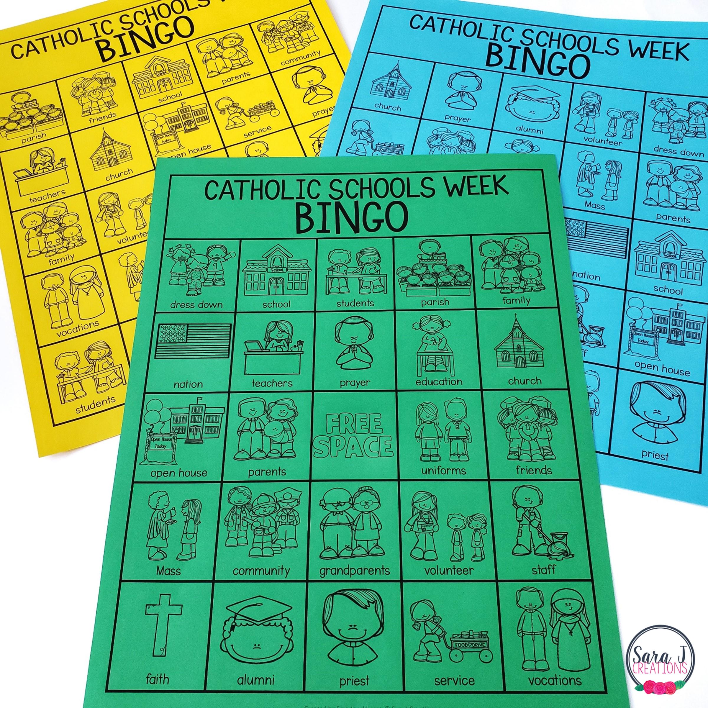 Catholic Schools Week Bundle - Craft, Bulletin Board, Bingo Games ...