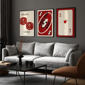 More Love Print – Red Retro Wall Art, Playing Card Print, Preppy Valentine’s Day Decor, Trendy Printable Wall Art, Digital Download,