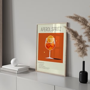 Aperol Poster: Digital Prints for Instant Download, Printable Wall Art and Decor, minimalistic Poster, Cocktail