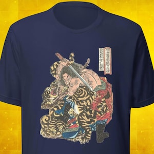 Kuniyoshi T-shirt (Li Da, the Black Whirlwind)【黒旋風李逹】by Utagawa Kuniyoshi/Japanese art shirt/Ukiyoe/masterpiece/Unisex