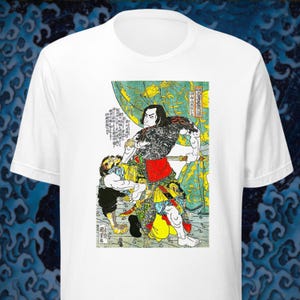 Kuniyoshi T-shirt (Tanmei Jirō Ruan Xiaowu)【短命二郎阮小五】by Utagawa Kuniyoshi/kuniyoshi/Japanese art shirt/Ukiyoe/masterpiece/Unisex