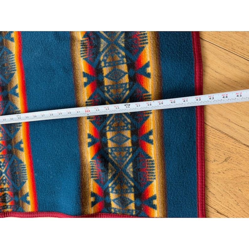 Manta de lana Pendleton Beaver State, Chief Joseph, color azul verdoso y naranja, 32 x 44 pulgadas, EE. UU. imagen 7