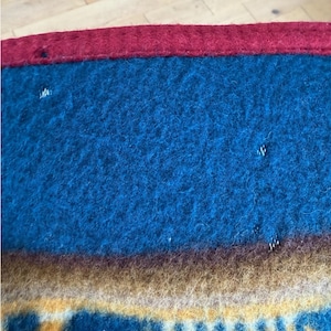 Manta de lana Pendleton Beaver State, Chief Joseph, color azul verdoso y naranja, 32 x 44 pulgadas, EE. UU. imagen 6