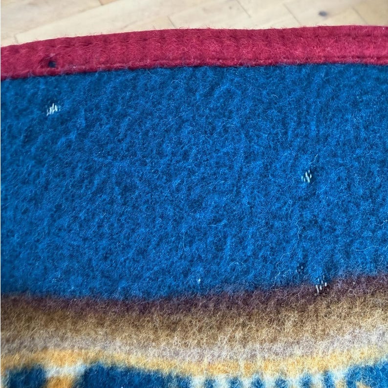 Manta de lana Pendleton Beaver State, Chief Joseph, color azul verdoso y naranja, 32 x 44 pulgadas, EE. UU. imagen 6