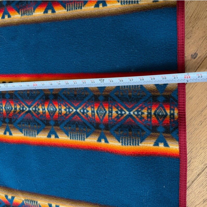 Manta de lana Pendleton Beaver State, Chief Joseph, color azul verdoso y naranja, 32 x 44 pulgadas, EE. UU. imagen 3
