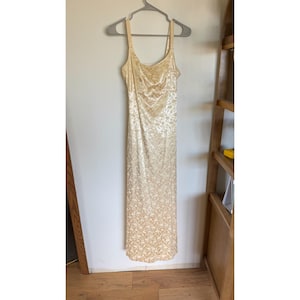 monsoon gold sequin dress Vintage x-subcategory:GOWNS