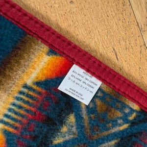 Manta de lana Pendleton Beaver State, Chief Joseph, color azul verdoso y naranja, 32 x 44 pulgadas, EE. UU. imagen 4