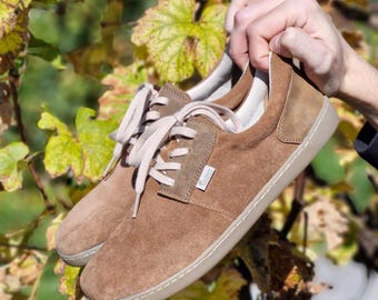 Woman Barefoot Shoes, Barefoot casual Sneakers, Beige Wider Shoe, Handmade, Zero Drop, Natural leather shoes