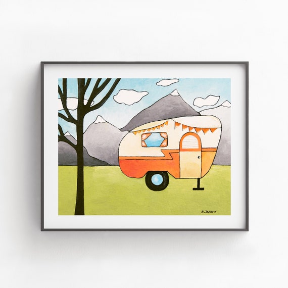 Camper Art Print RV Wall Art Camper Print Camping Decor RV Etsy