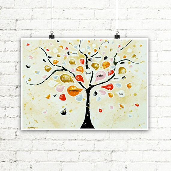 Custom Family Tree Wall Art Personalized Decor Gift For Mom And Dad Anniversary Grandpas