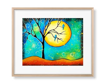 Turquoise Tree Art Print: Modern Farmhouse Landscape (Digital Download, 11x14 JPEG File)