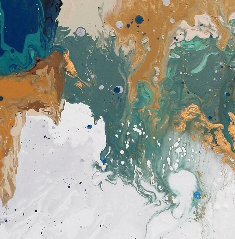 Abstract Wall Art Color Block Painting Fluid Acrylic Pour Etsy