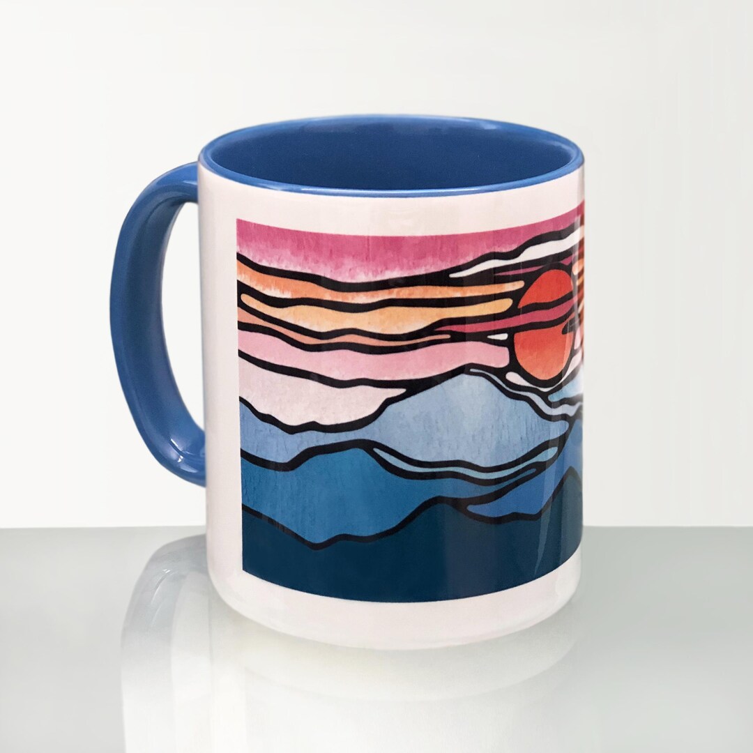Ceramic Coffee Mug, Blue Ridge Mountains Tea Cup, Original Art ...