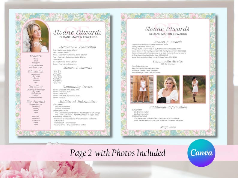 S.4 Sloane Sorority Resume Template | CANVA image 3