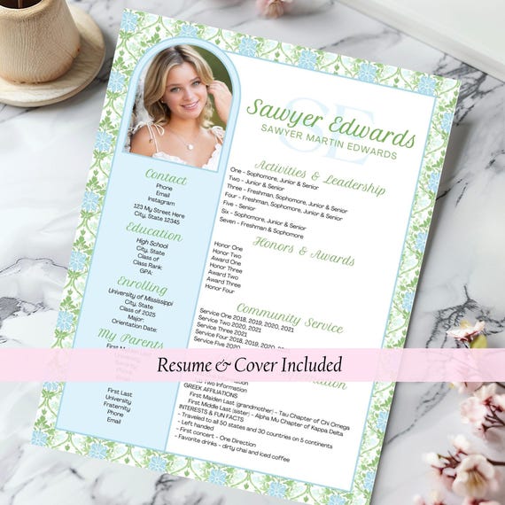 S.2 Sawyer Sorority Resume Template | CANVA