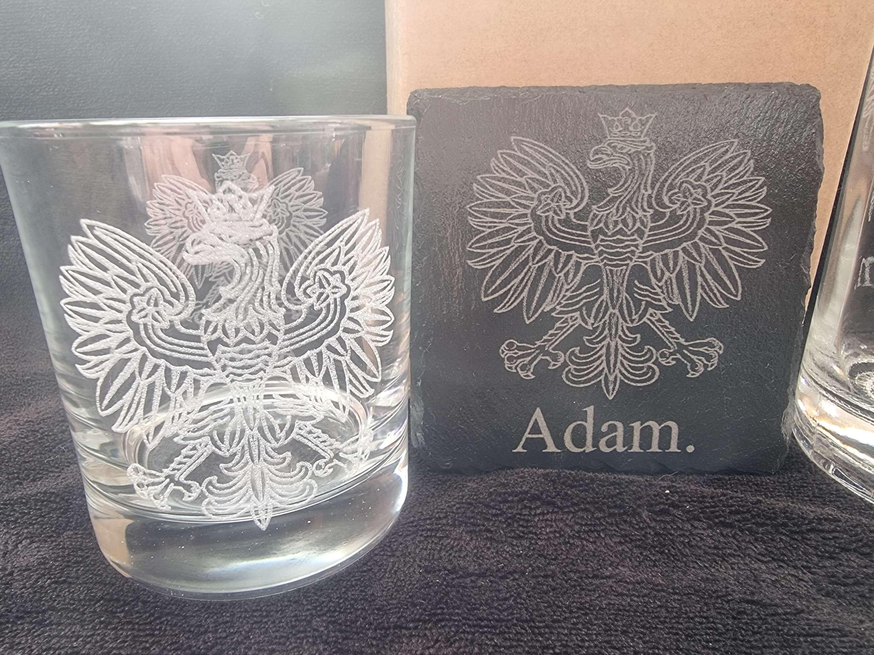 Polish Eagle Decanter glass box sets can be personalised - Thumbnail 3