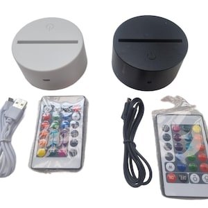 LED 3D Lamp Base For Acrylic Night Panel Cable Remote Holder