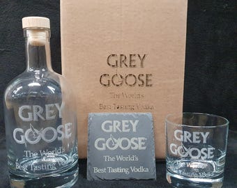 Grey Goose decanter box set can be personalised
