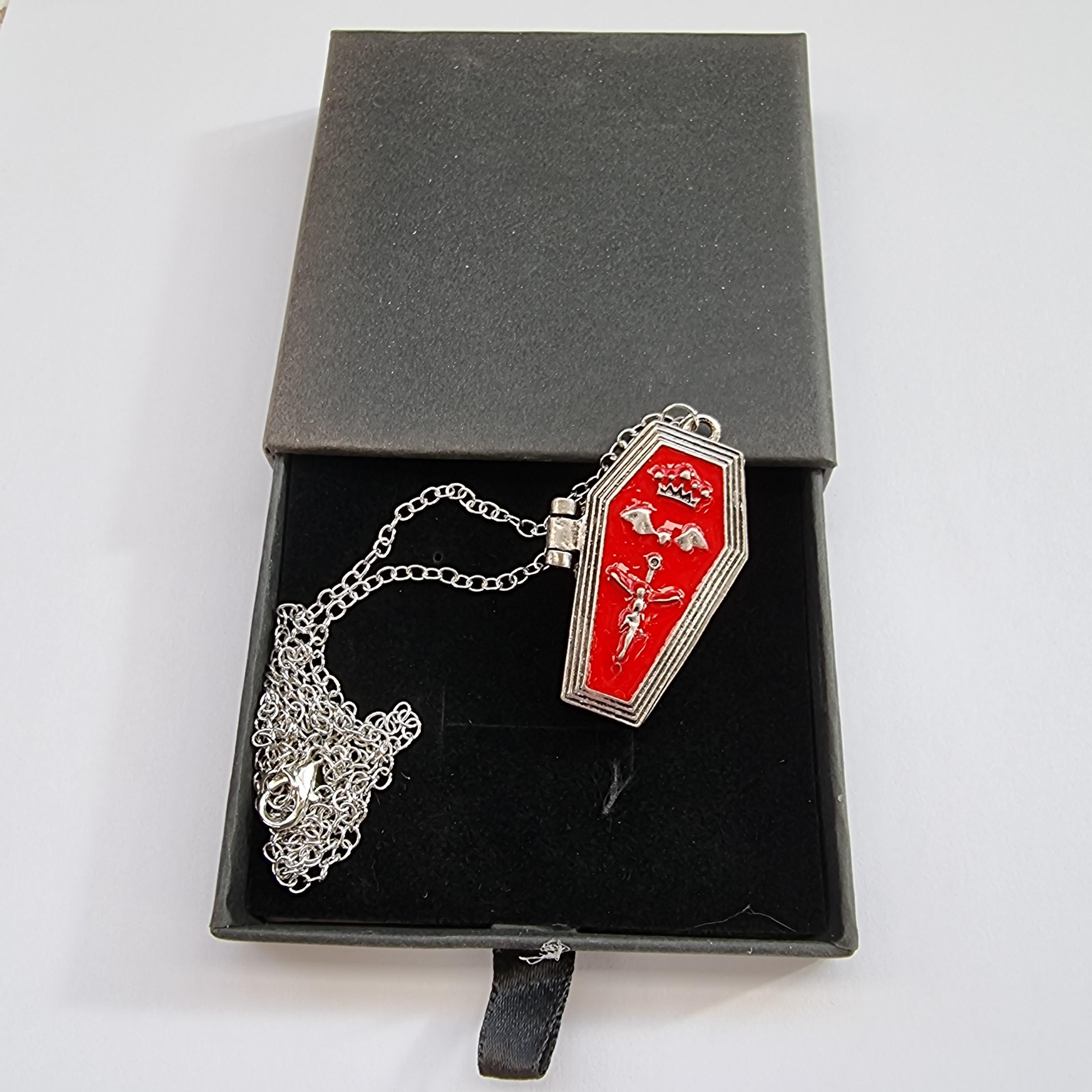The Coffin Locket Pendant gift box set personalised