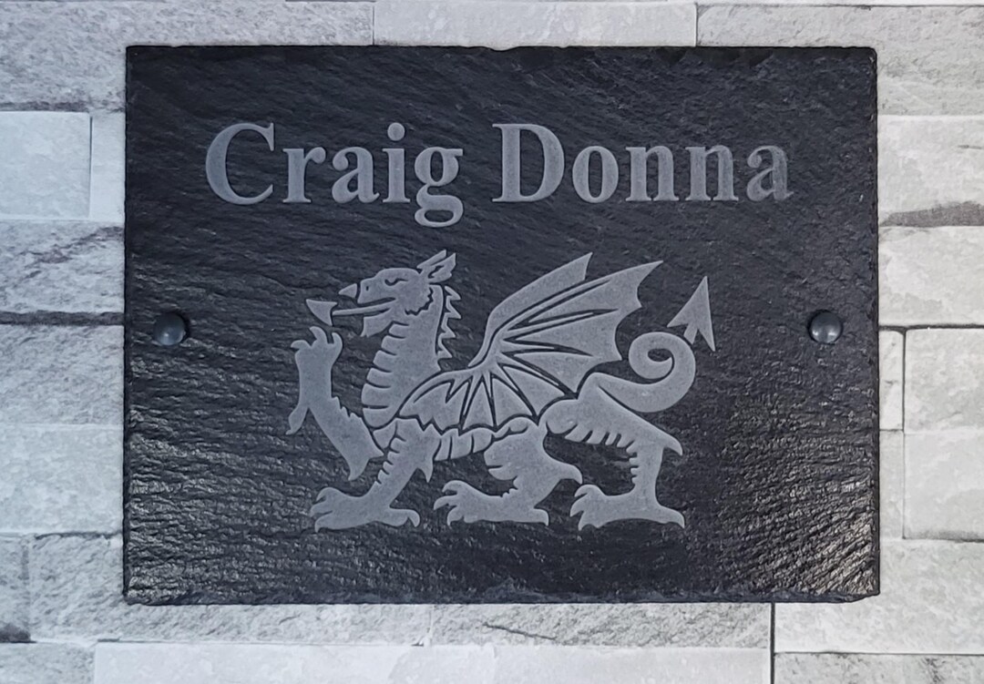 Slate House Sign 30cm X 20cm Plaque Personalised Laser Engraved - Etsy