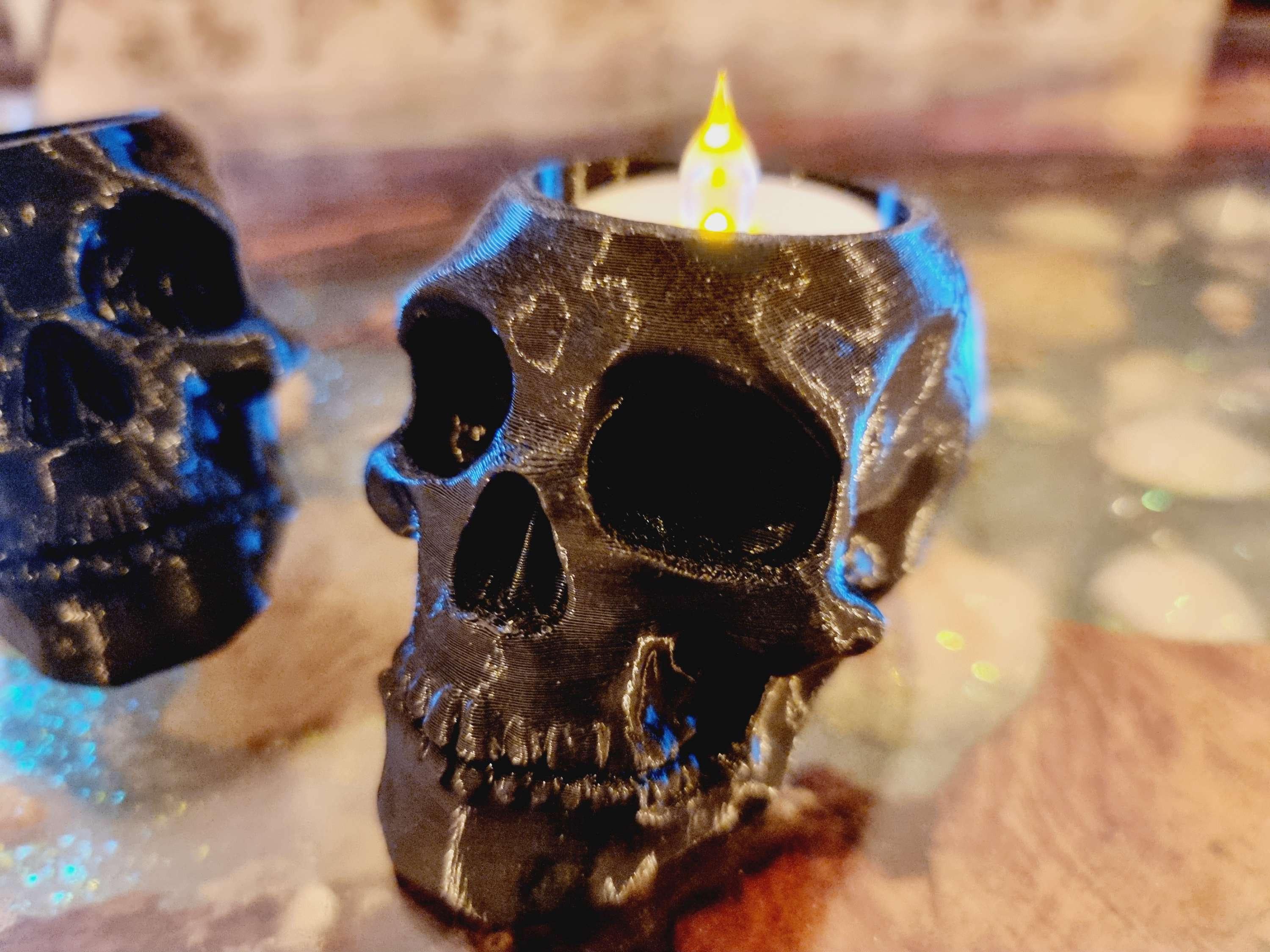 スカルヘッドゴシックティーライトホルダーLEDキャンドルギフト