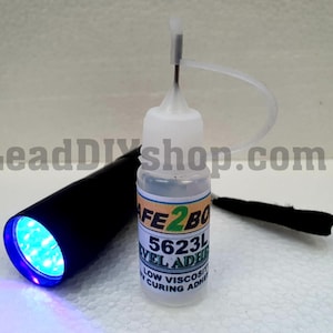 Uv glass Crystal repair resin 10ml Uv Light or sunlight Cure + Uv torch