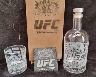 UFC decanter glass box sets can be personalised