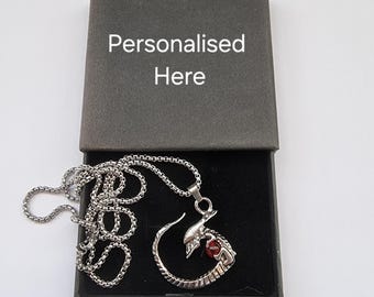 Alien Gem necklace pendant gift box set personalised