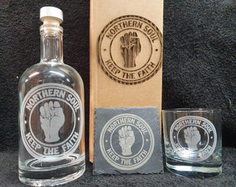 Northern Soul decanter box set can be personalised
