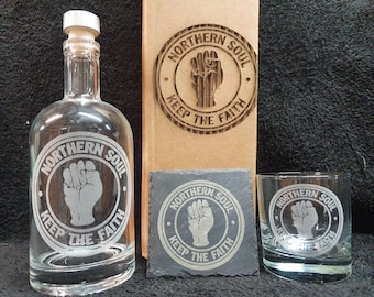 Northern Soul decanter box set can be personalised