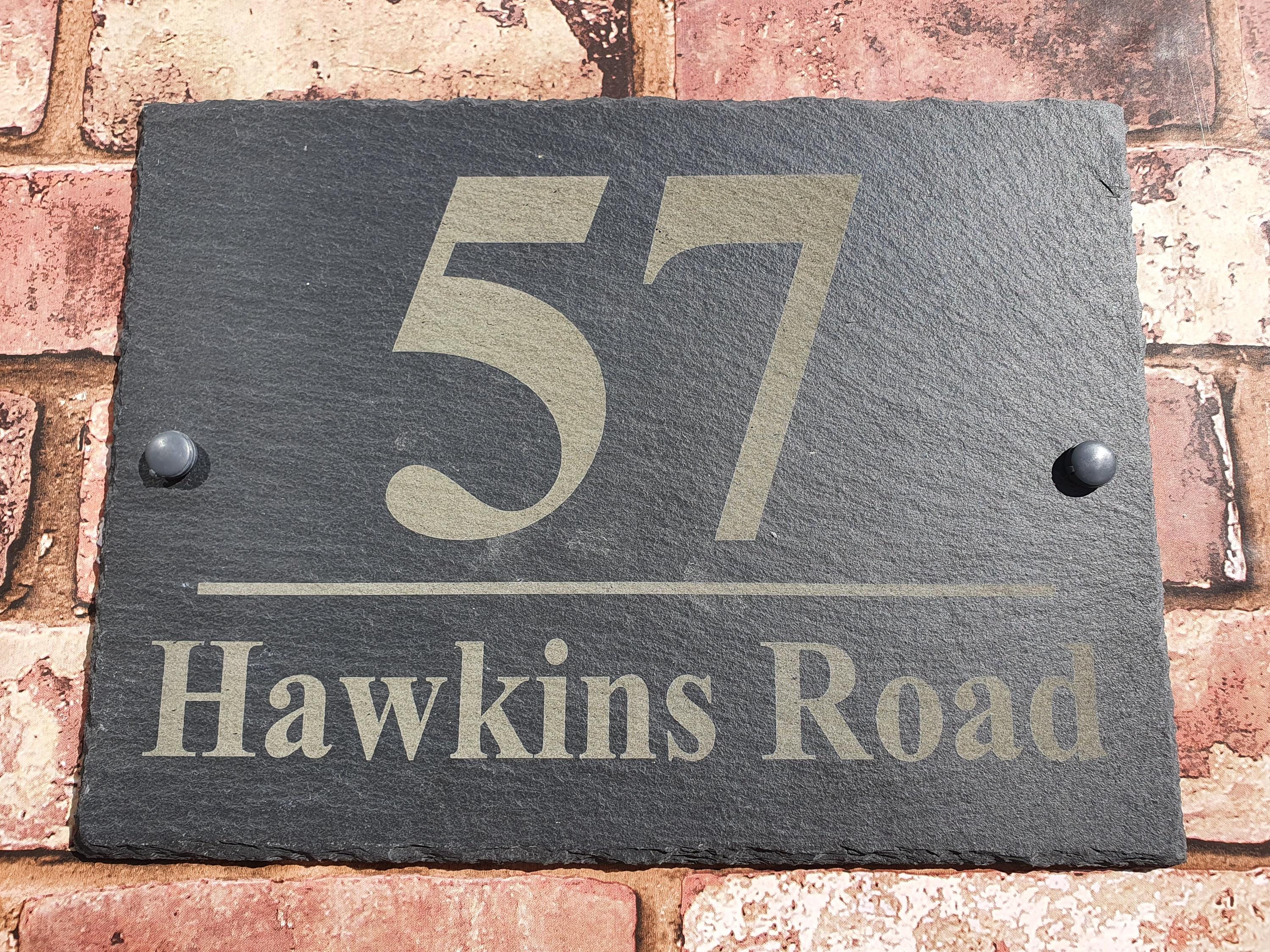 Slate House Sign 20cm x 10cm Plaque Personalised Deep Engraved & Fixing - Thumbnail 7